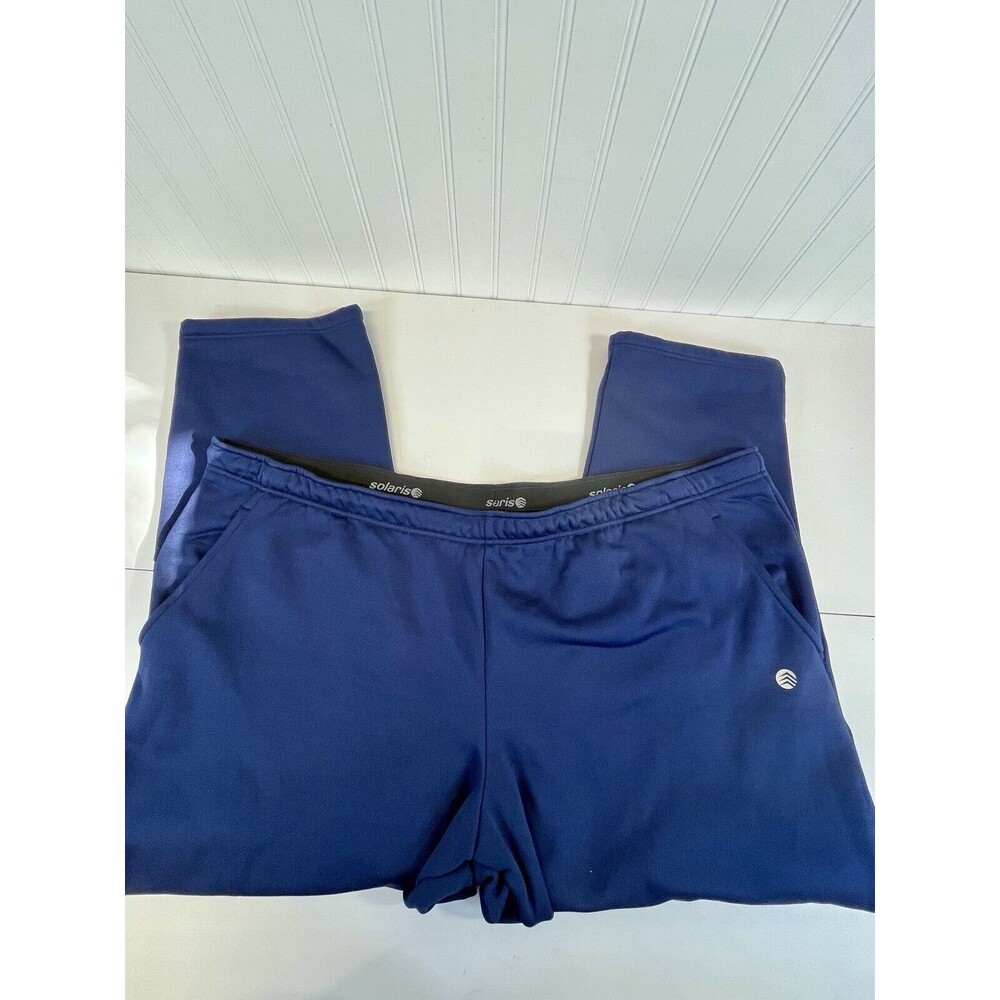 BIG & TALL SOLARIS Fleece Sweatpants Lounger Active Joggers Navy Mens Size  4XB‎